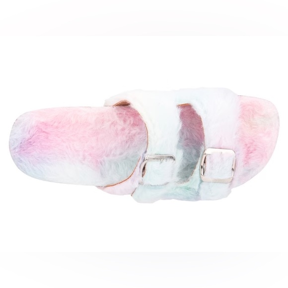Olivia Miller Shoes - Olivia Miller, fuzzy fairy floss coloured Slides NEW